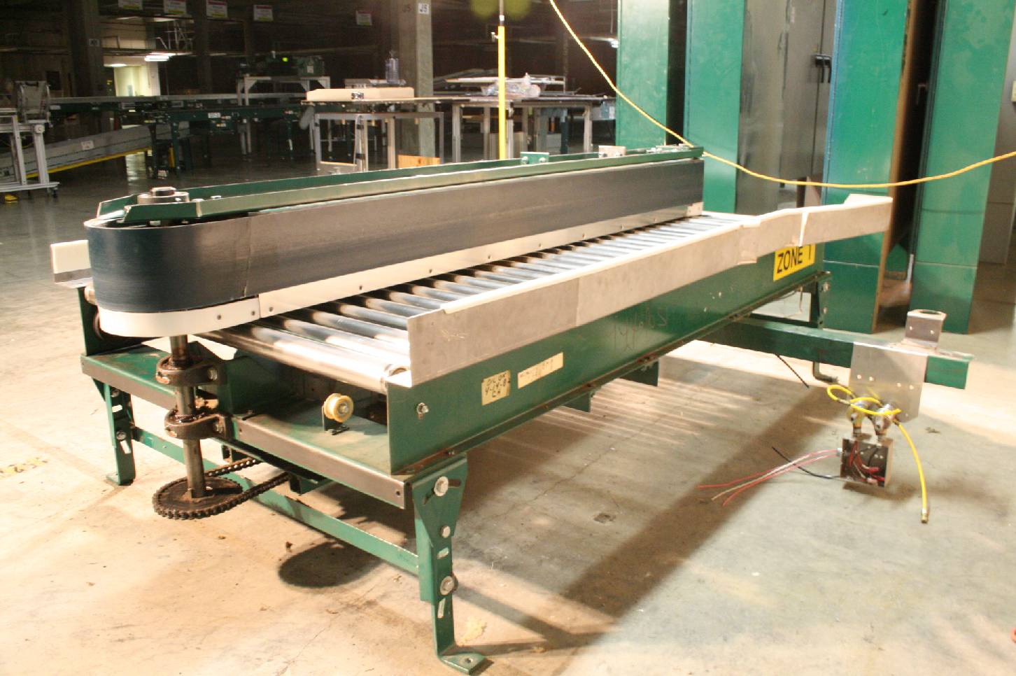 Alvey 48" x 86" Powered Chain Roller Conveyor Box Diverter / Pallet Conveyor