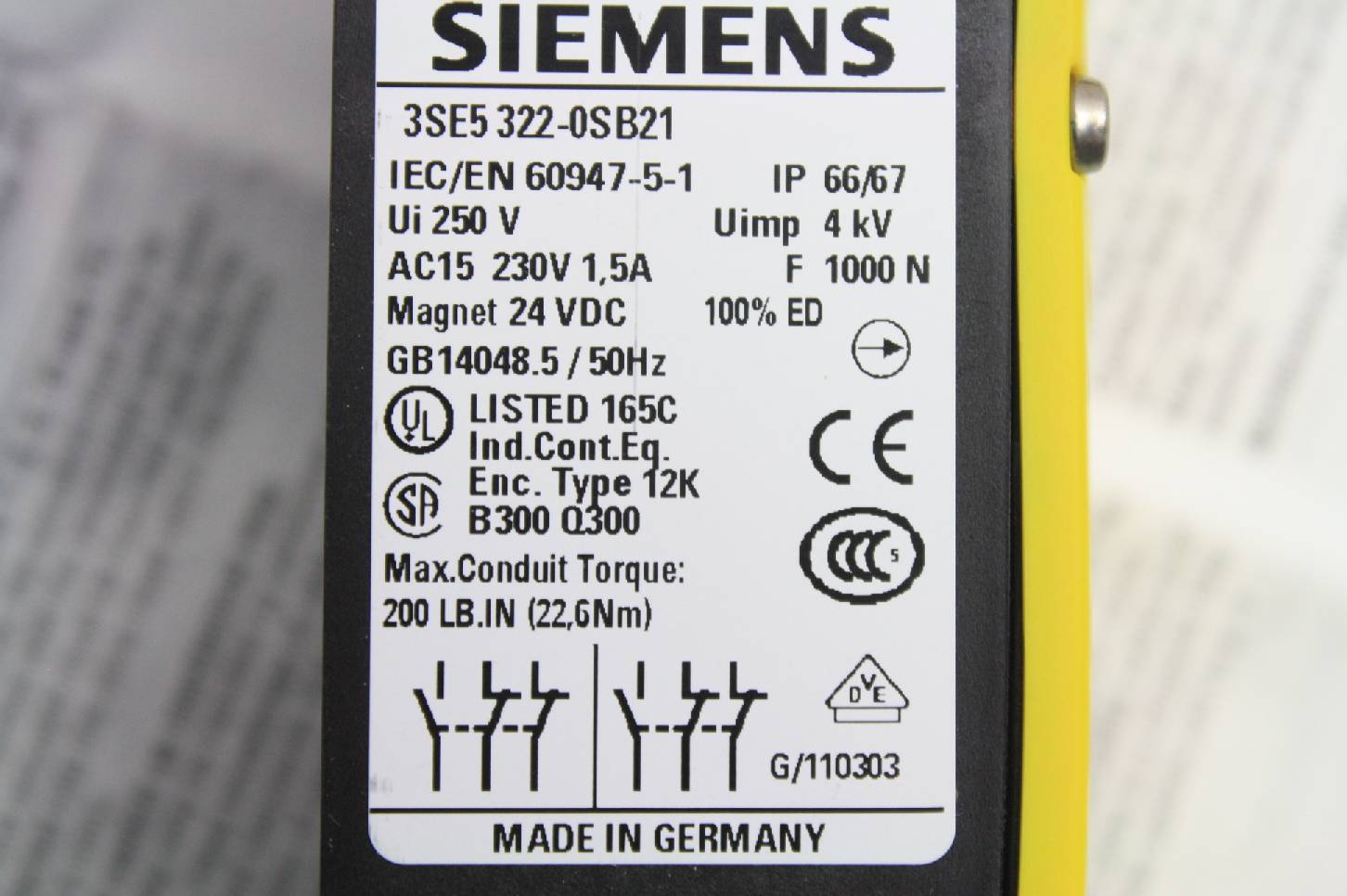 New Siemens 3SE53220SB21 Safety Door Interlock Switch Field Lock eBay