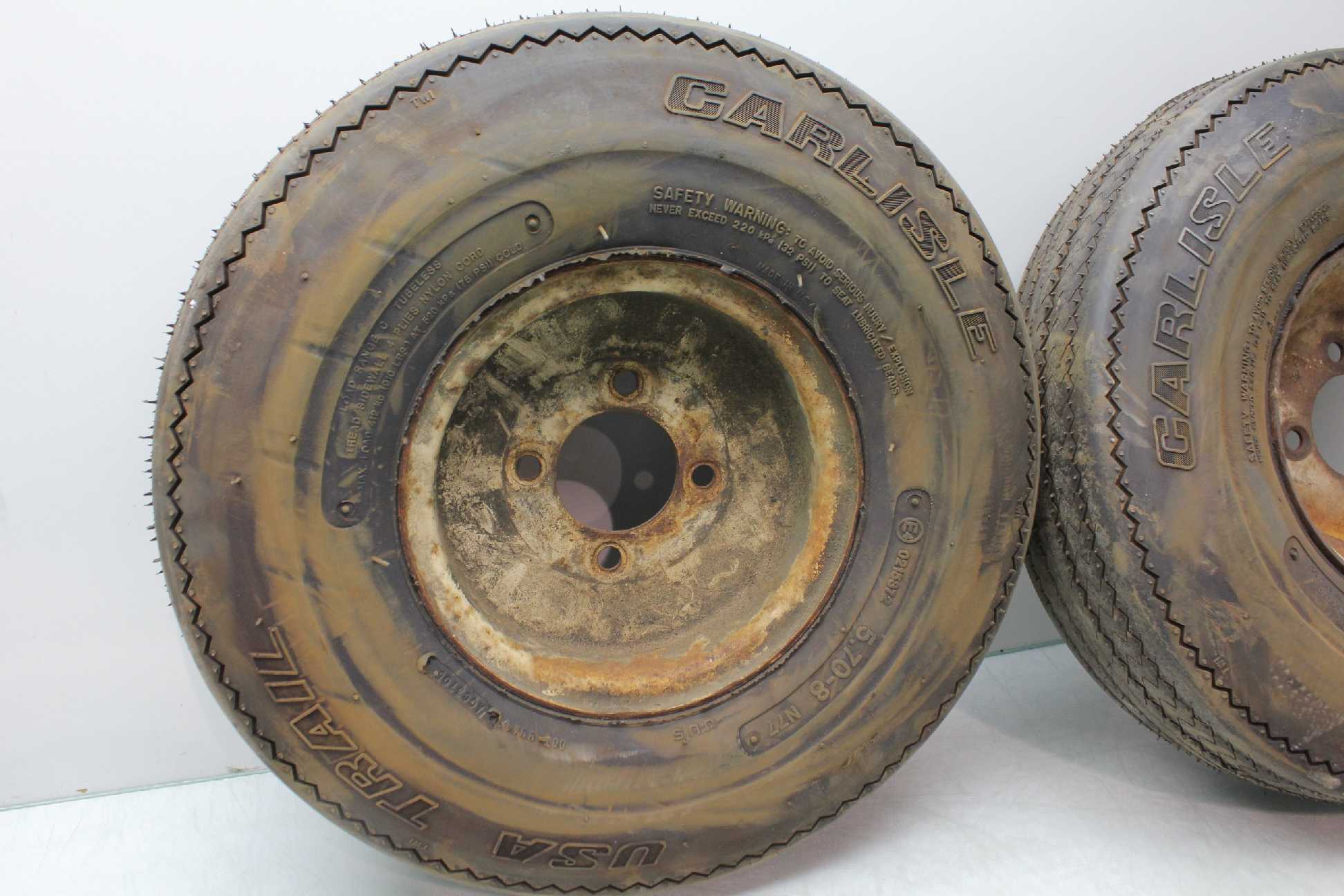 2 New Carlisle 5.708 USA 519087 Trail Mounted Trailer Tires 18.8" x 6