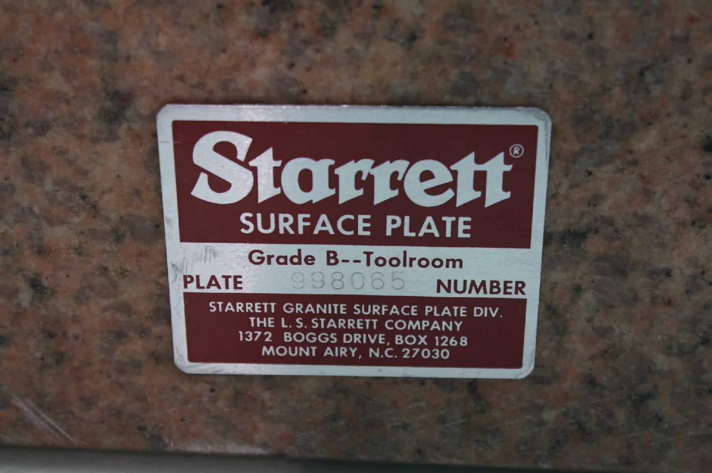 Starrett Grade B Toolroom Pink Granite Surface Plate 12" x 12" x 4" eBay