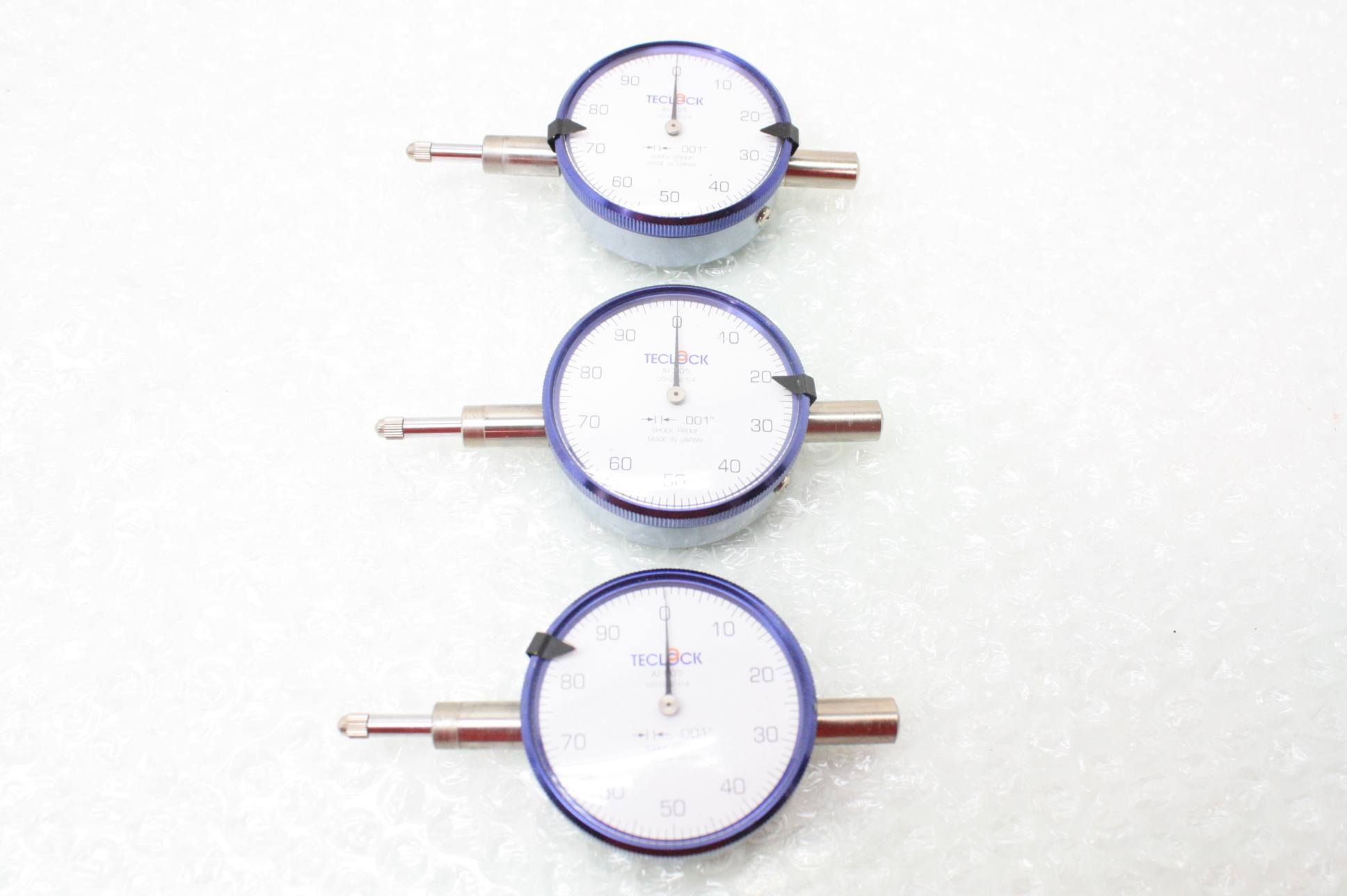 Lot of 3 Teclock AI905 Drop Dial Indicator 0.001" Graudation 0.250" Range