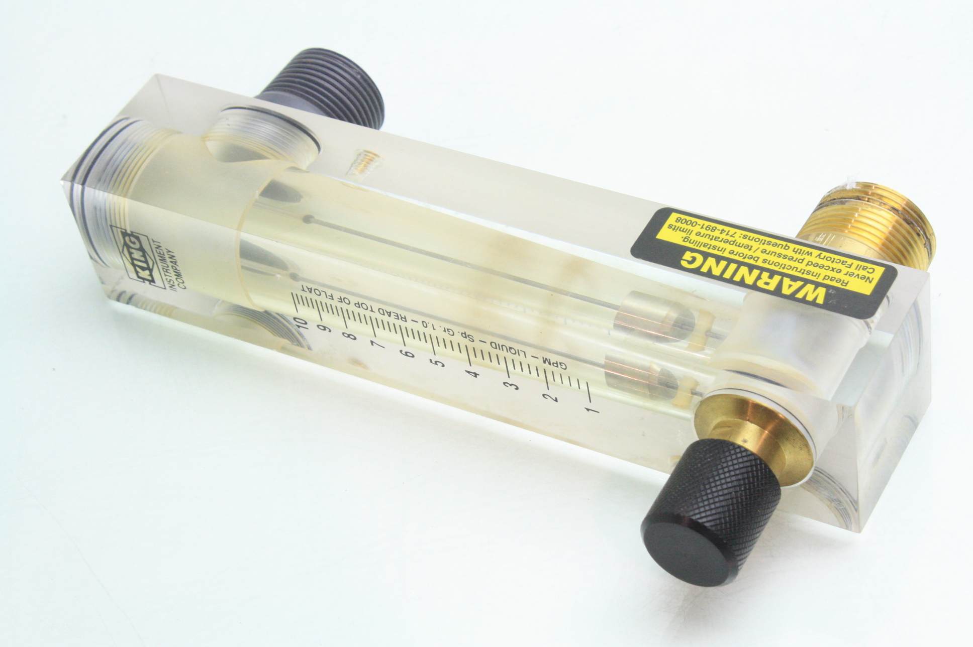 King Rotameter Variable Area Water Flowmeter 110 GPM / 1" NPT Ports eBay
