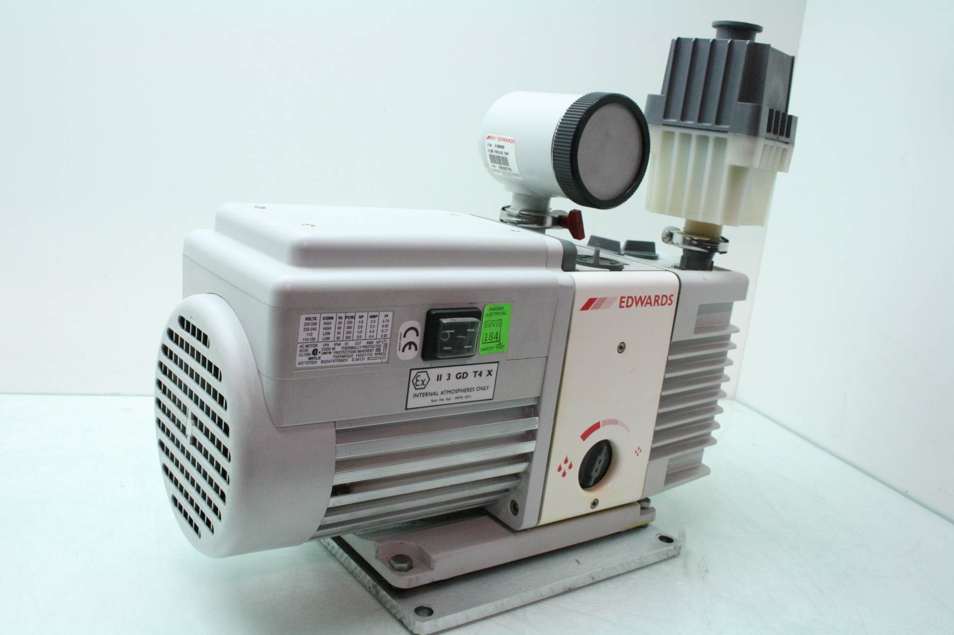 Edwards RV3 Oil Filled Rotary Vane Vacuum Pump w/ FL20K Foreline Trap