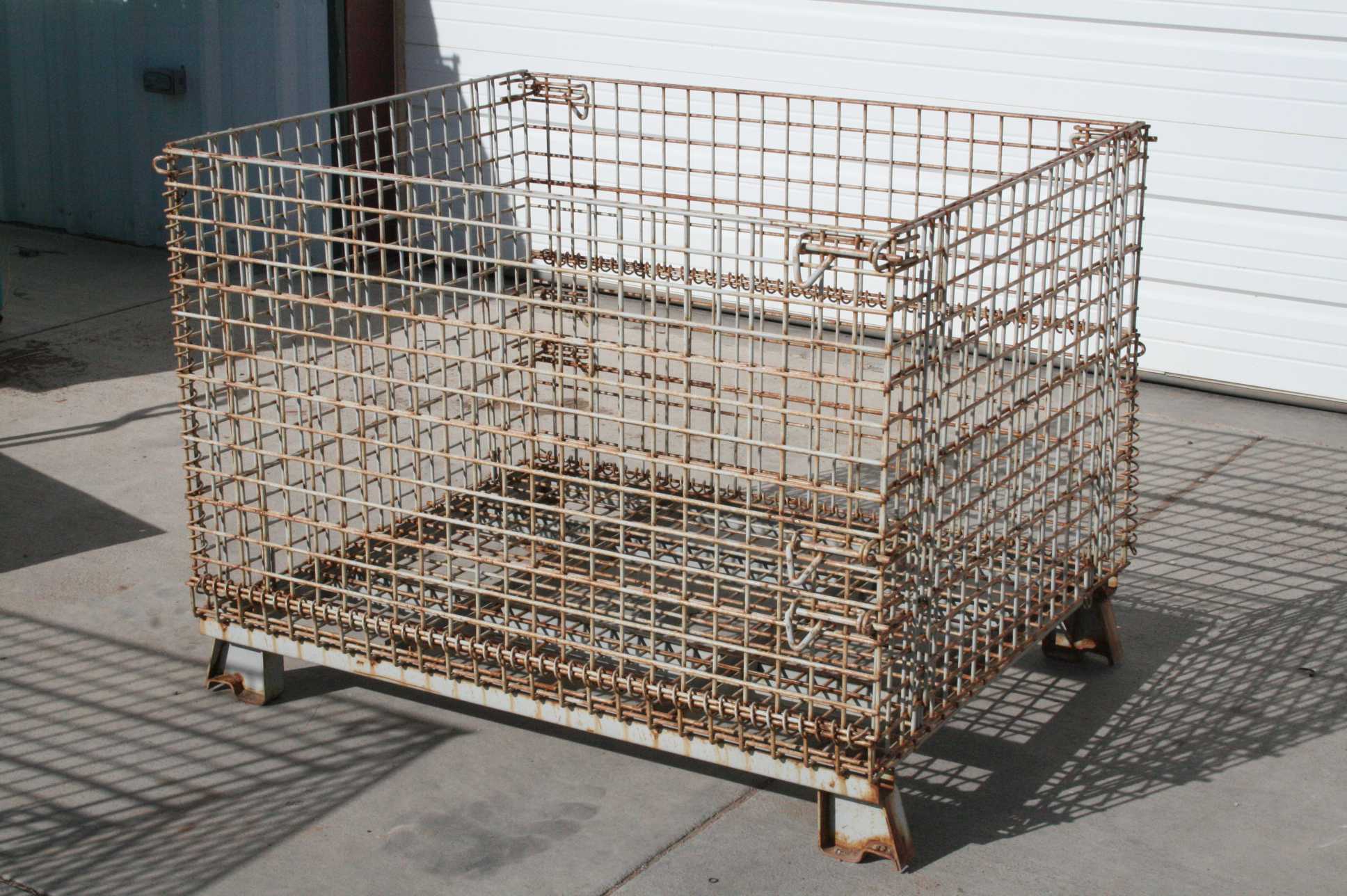 Wire Mesh Bin Containers with Folding Load Door / 48" x 40" x 30" eBay
