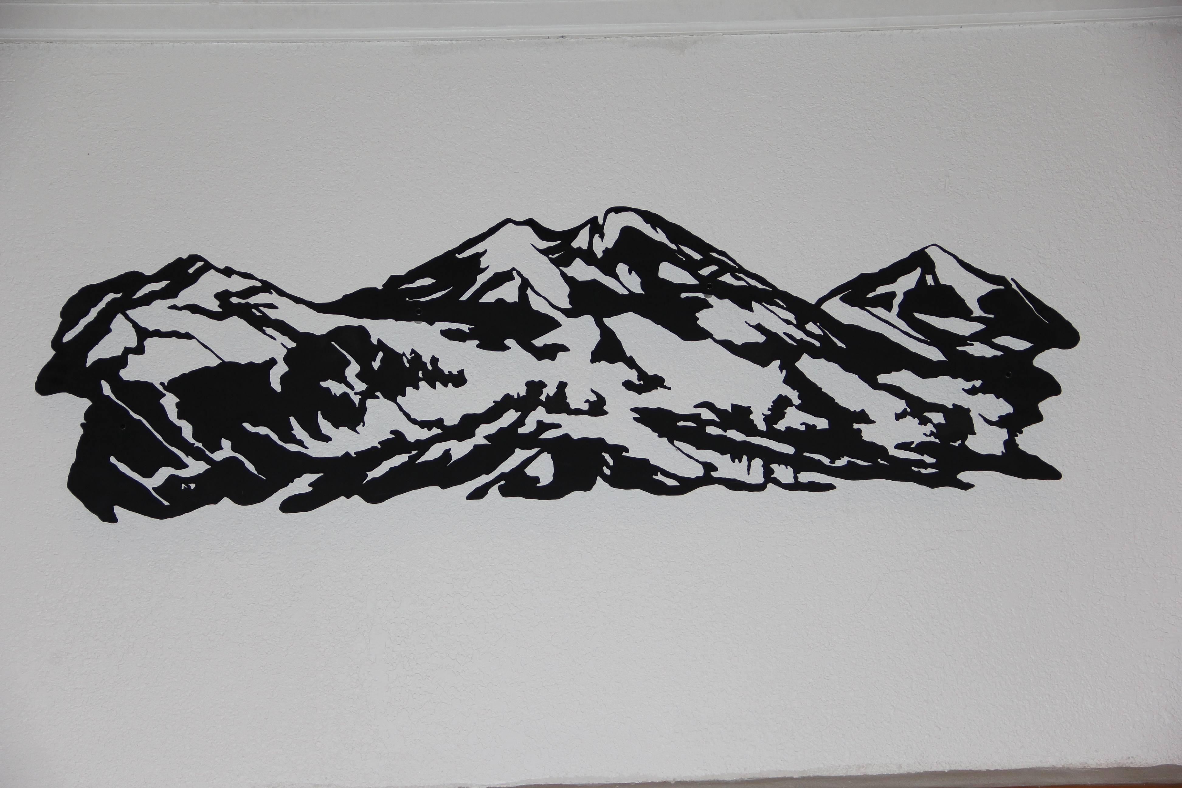 Colorado Mountains Twin Peaks Plasma Cut Metal Wall Art Silhouette 60