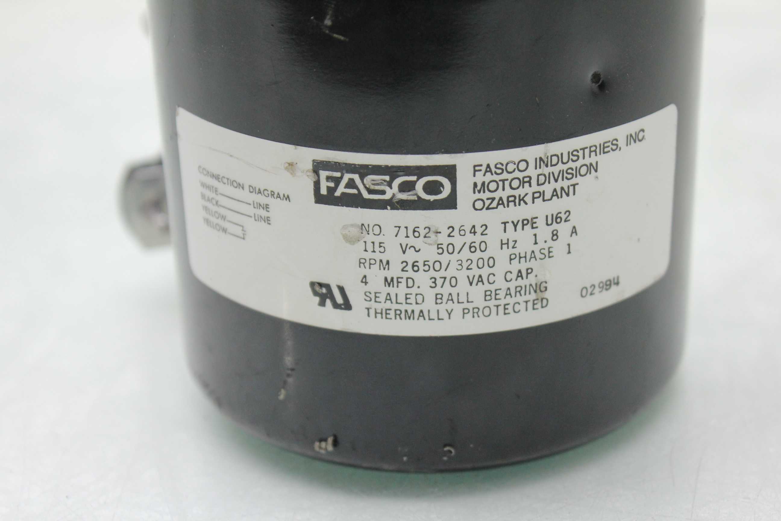 Fasco 71622642 Sealed Ball Bearing AC Motor Extended Shaft 3200 RPM