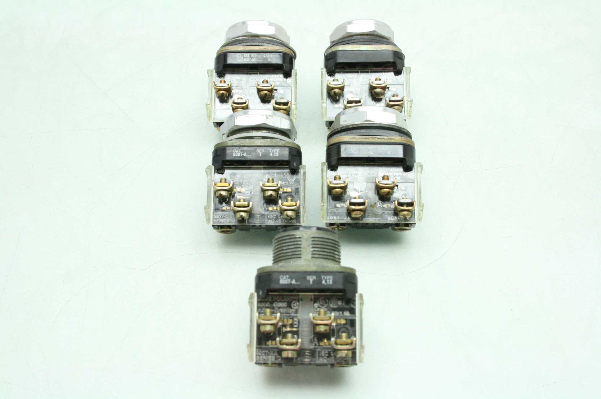 5 Allen Bradley 800TA Black Momentary
